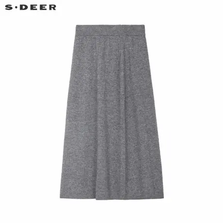 sdeer圣迪奥女装OL风松紧高腰针织A字长裙S243Z1112商品大图