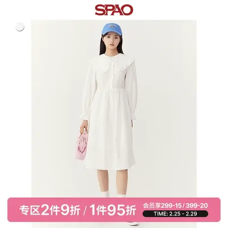 SPAO女士连衣裙春季新款甜美风大翻领连衣裙SPOWD11S20商品大图