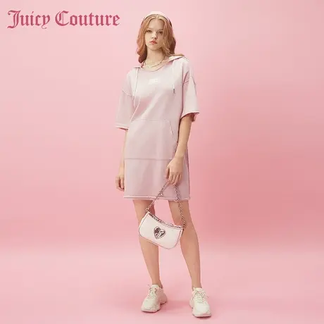 Juicy Couture橘滋2024早春日穿搭新款女装图案印花连帽连衣裙图片