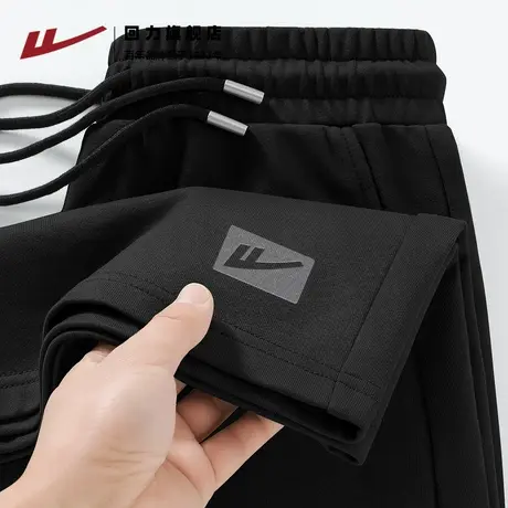 回力220g重磅纯棉男士短裤夏季黑色休闲五分裤基础款户外运动裤H商品大图