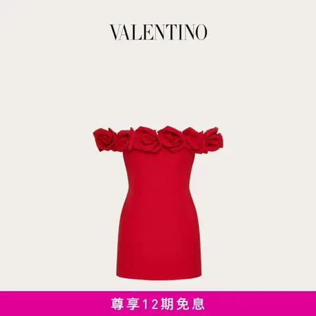 【明星同款】华伦天奴VALENTINO女士 CREPE COUTURE 短款连衣裙图片