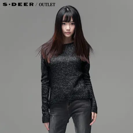 【多件多折】sdeer圣迪奥春装女休闲短款羊毛套头针织衫3383542图片