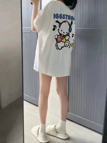 纯棉短袖t恤女小众宽松夏季港风chic美式复古白色半袖情侣上衣服图片