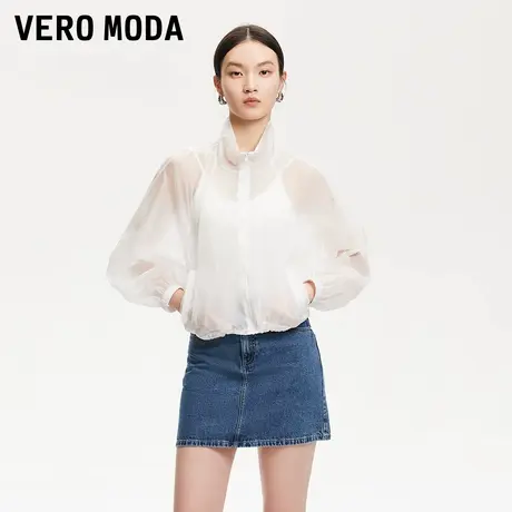 Vero Moda奥莱防晒服女2025夏新款抽绳底摆空调衫拉链百搭外套商品大图