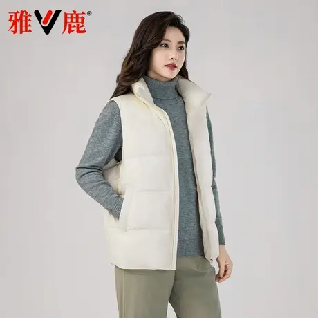 雅鹿2024秋冬新款羽绒服女纯色时尚通勤保暖显瘦马甲可内搭外套商品大图