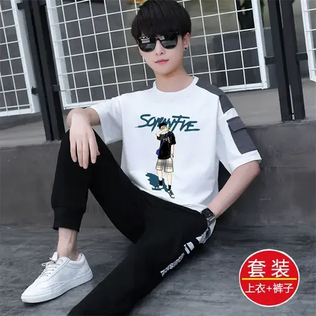 13青少年运动套装男孩12-15岁初高中学生短袖t恤14帅气胖大童夏装商品大图