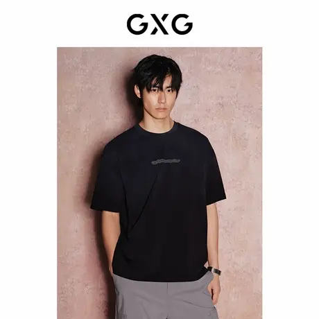 GXG男装 多色渐变水洗复古宽松圆领短袖T恤男士上衣 24年夏新品商品大图