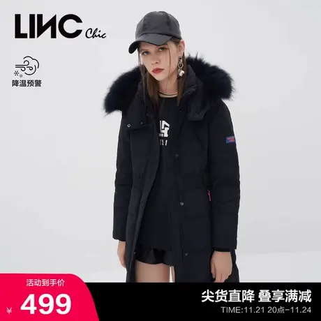 LINCCHIC金羽杰羽绒服女毛领修身中长款羽绒服女冬季944393商品大图