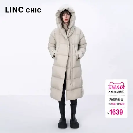【明星同款】LINC金羽杰2024新款围裹超轻长款羽绒服女款冬季8198图片