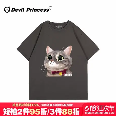 oversize大版宽松深灰色短袖t恤女复古学院风夏季超火正肩上衣潮商品大图