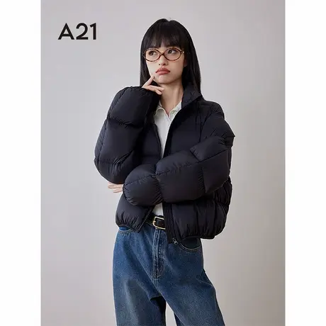 A21女装立领宽松羽绒服2024新款秋冬新款百搭慵懒风保暖鸭绒外套商品大图