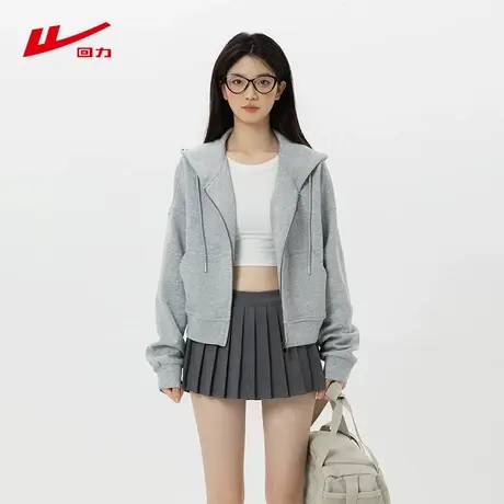 ZH回力美式复古运动帽衫女款连帽卫衣春秋外套宽松休闲上衣辣妹商品大图