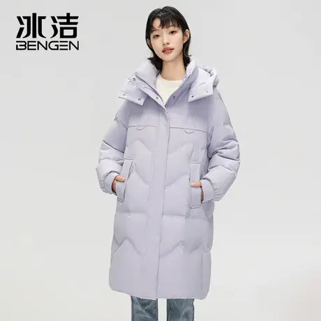 冰洁羽绒服女中长款2023冬季新款时尚加厚宽松气质连帽冬季外套HT图片