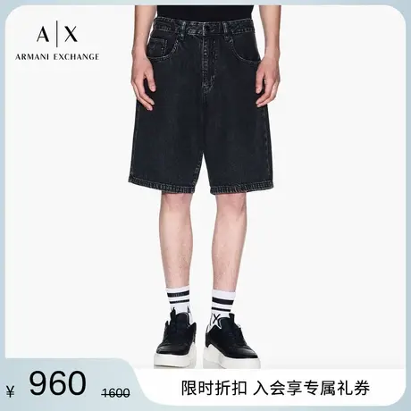 ARMANI EXCHANGE/阿玛尼2025夏季新款男士中腰宽松全棉牛仔短裤图片
