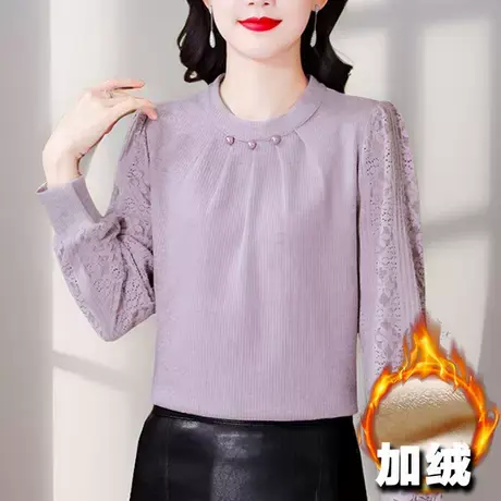 高级感超好看打底衫女秋冬季加绒上衣2025新款内搭可外穿洋气妈妈商品大图