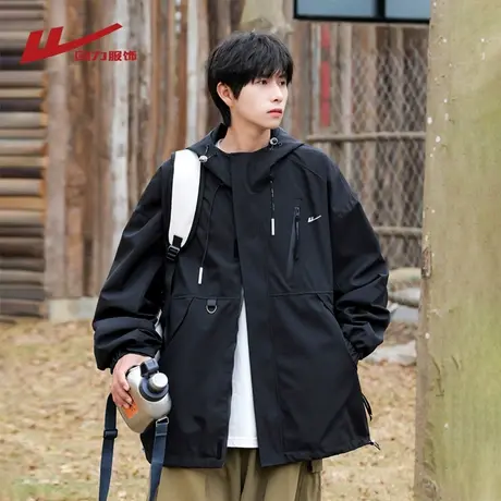 回力美式户外工装冲锋夹克男士春秋季2025新款徒步防风登衣山外套商品大图