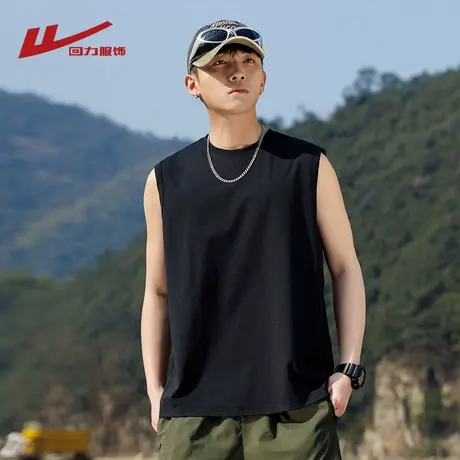 回力冰丝运动无袖T恤男士背心2025新款夏季男生速干坎肩健身上衣图片