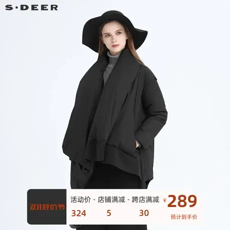 sdeer圣迪奥女装不规则拼接宽松羽绒服S20482420🕷商品大图