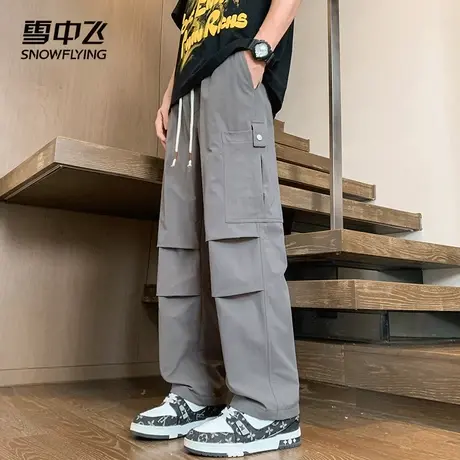 雪中飞休闲裤2025夏季新品时尚立体显高男士款简约直筒多口袋长裤商品大图
