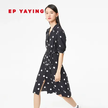 EP YAYING雅莹女装 法式桑蚕丝印花波点连衣裙 商场同款新品4538A图片