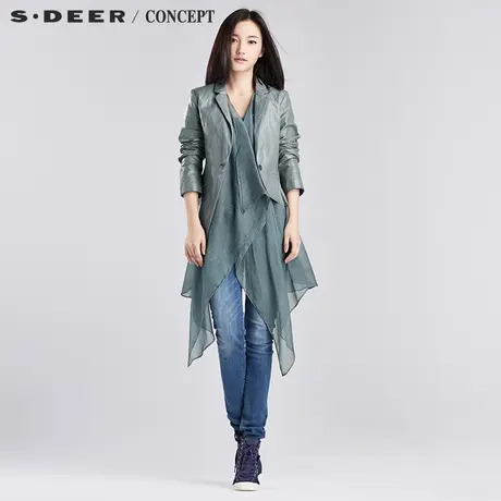 sdeer圣迪奥2018秋季女不规则摆两件套西装外套S16382297图片