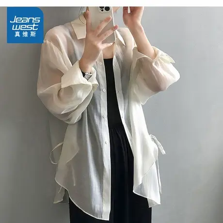 XB真维斯女装2025夏季新款 时尚百搭透气舒适女款宽松显瘦衬衫商品大图