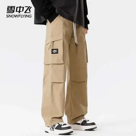 雪中飞休闲裤2025夏季新品男士日常百搭系绳多口袋防水舒适工装裤商品大图