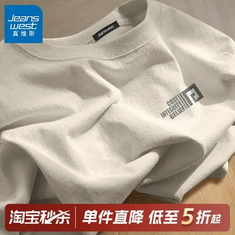 GV真维斯纯棉短袖男夏季2025新款男士t恤男款重磅男装半袖上衣服A商品大图