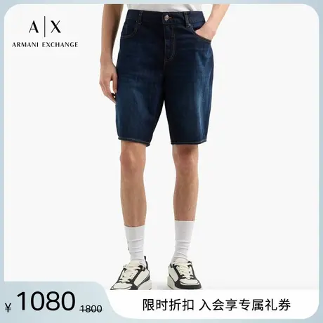 ARMANI EXCHANGE/阿玛尼2025夏季新款男士低腰修身微弹牛仔短裤图片