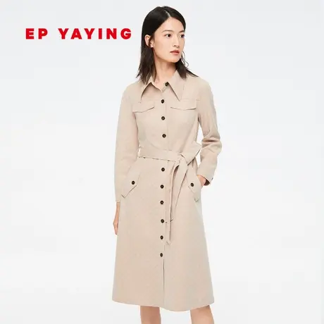 EP YAYING雅莹女装 简约收腰系带衬衫连衣裙 商场同款4546A图片