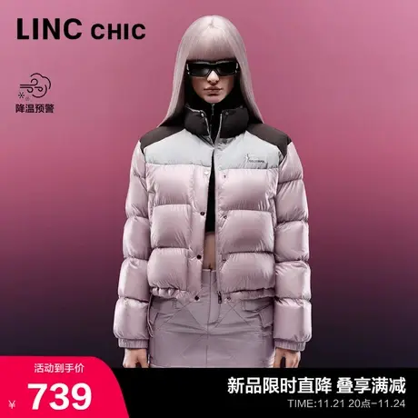 LINC金羽杰短款轻薄羽绒服女冬季2023新款酷感超轻箱型面包服1061商品大图