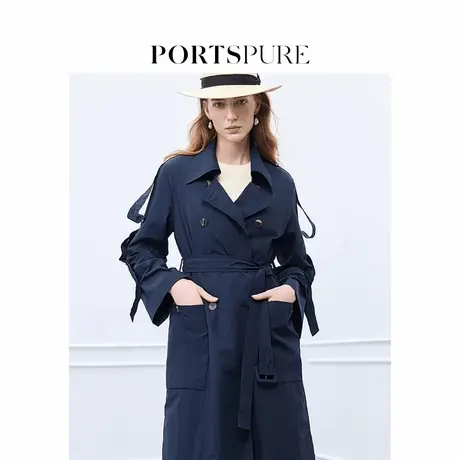 宝姿PORTSPURE女装2025夏季新品设计感可调节装饰带通勤风衣外套商品大图