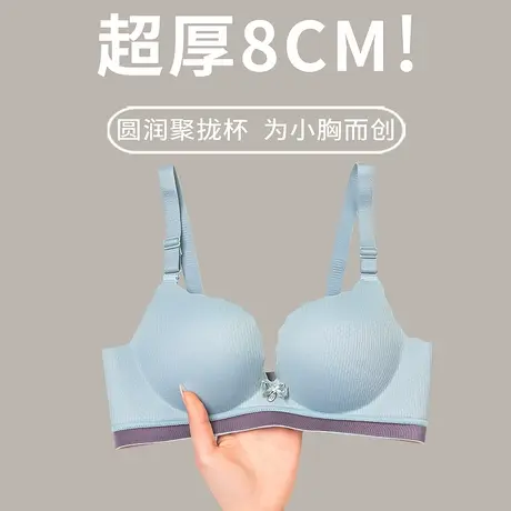 加厚8厘米一片无痕内衣女小胸聚拢调整型收副乳防下垂不空杯文胸图片