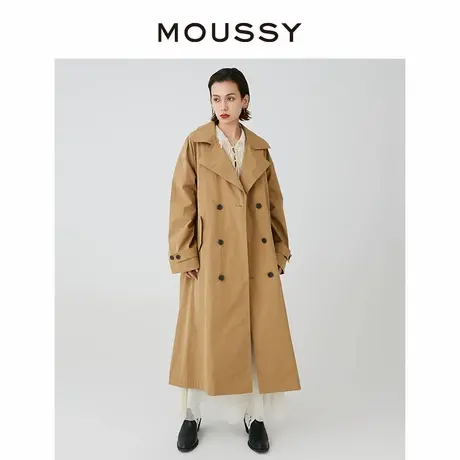 MOUSSY 新品美拉德大廓形经典长款双排扣风衣外套女028HSA30-0661图片