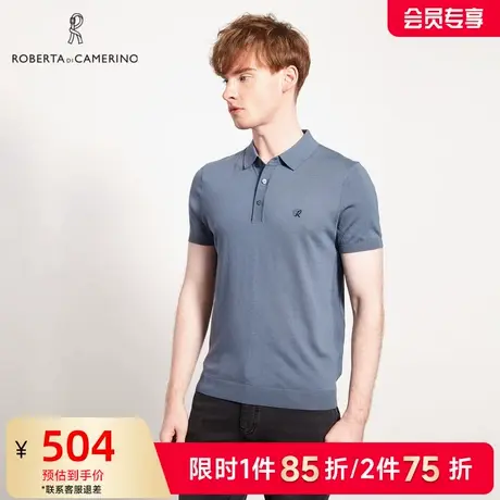 [桑蚕丝]ROBERTA诺贝达男装男士短袖POLO衫夏季新款休闲短袖T恤商品大图