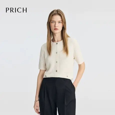 【超能小太阳】PRICH淡人穿搭气质小香风针织开衫2025夏季新款商品大图