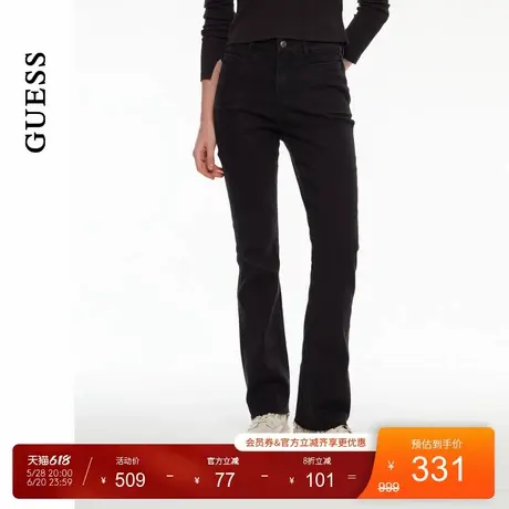 GUESS 女士美式设计水洗直筒牛仔裤-Q4PA92D51V0图片