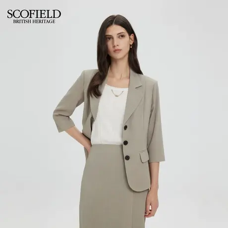 【易打理】Scofield女装气质平驳领五分袖西装外套2025秋季新品商品大图