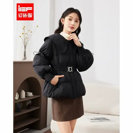 IEF/爱依服2024冬季新款韩版时尚甜美大翻领设计通勤百搭羽绒外套商品大图