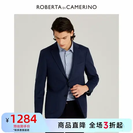 [绵羊毛]ROBERTA诺贝达男装男士西服春季新款休闲纯色桑蚕丝西装图片