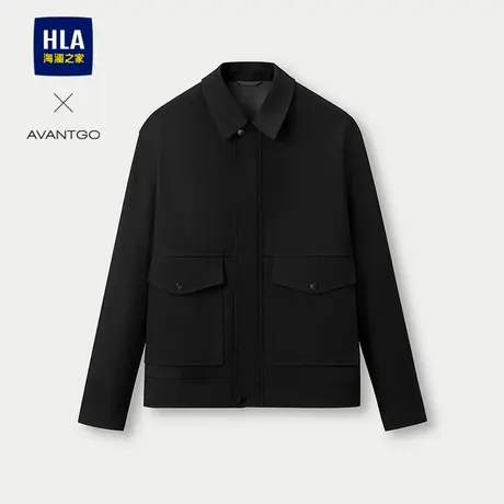 HLA/海澜之家轻商务经典系列夹克2025春秋新款翻领时尚外套男士商品大图