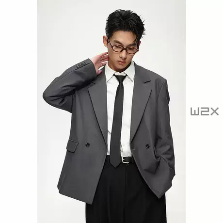 w2x2025春秋季新款商务休闲西装外套男高级感痞帅青年单件小西服图片
