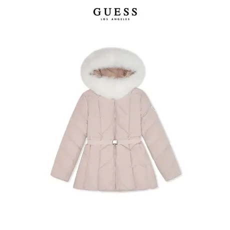 【秀智明星同款】GUESS23年新冬女毛领收腰保暖羽绒服-YN4W5875商品大图