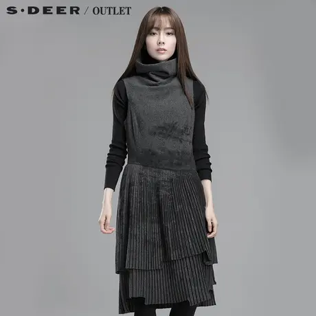 s.deer【预售】圣迪奥女装文艺抽象绘意肌理连衣裙S14481278商品大图