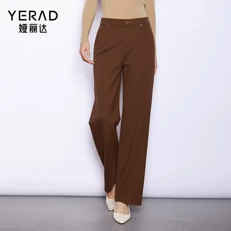 娅丽达商场同款复古咖色直筒裤女春季专柜正品裤子2025新款休闲裤商品大图