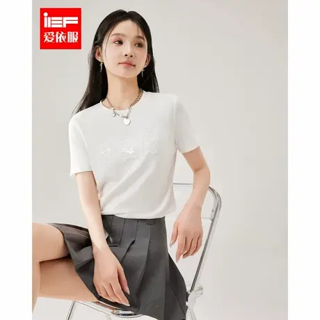 IEF/爱依服上衣2025夏季新款时尚印花简约休闲通勤气质百搭T恤女商品大图