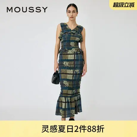MOUSSY 夏季新品法式设计感荷叶边重工连衣裙女010HAH33-5061商品大图