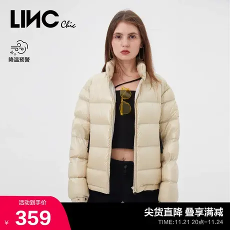 LINCCHIC金羽杰羽绒服女软糯立领短款轻薄羽绒服女外套Y21801131商品大图