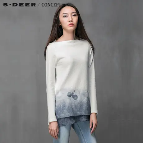S·DEER＼CONCEPT【上新】圣迪奥正品蓝迹雅韵设计摆上衣5180264图片