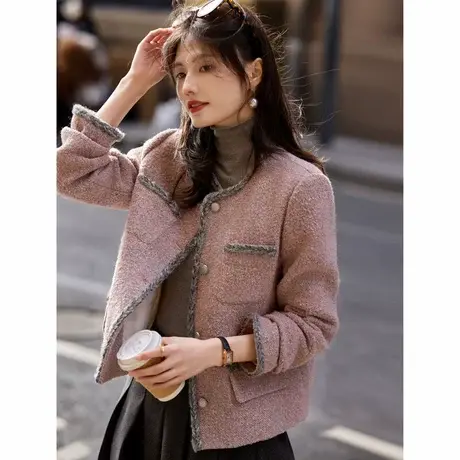 时尚气质羽绒服2024年冬季新款女小香风百搭知性温柔百搭加厚外套商品大图